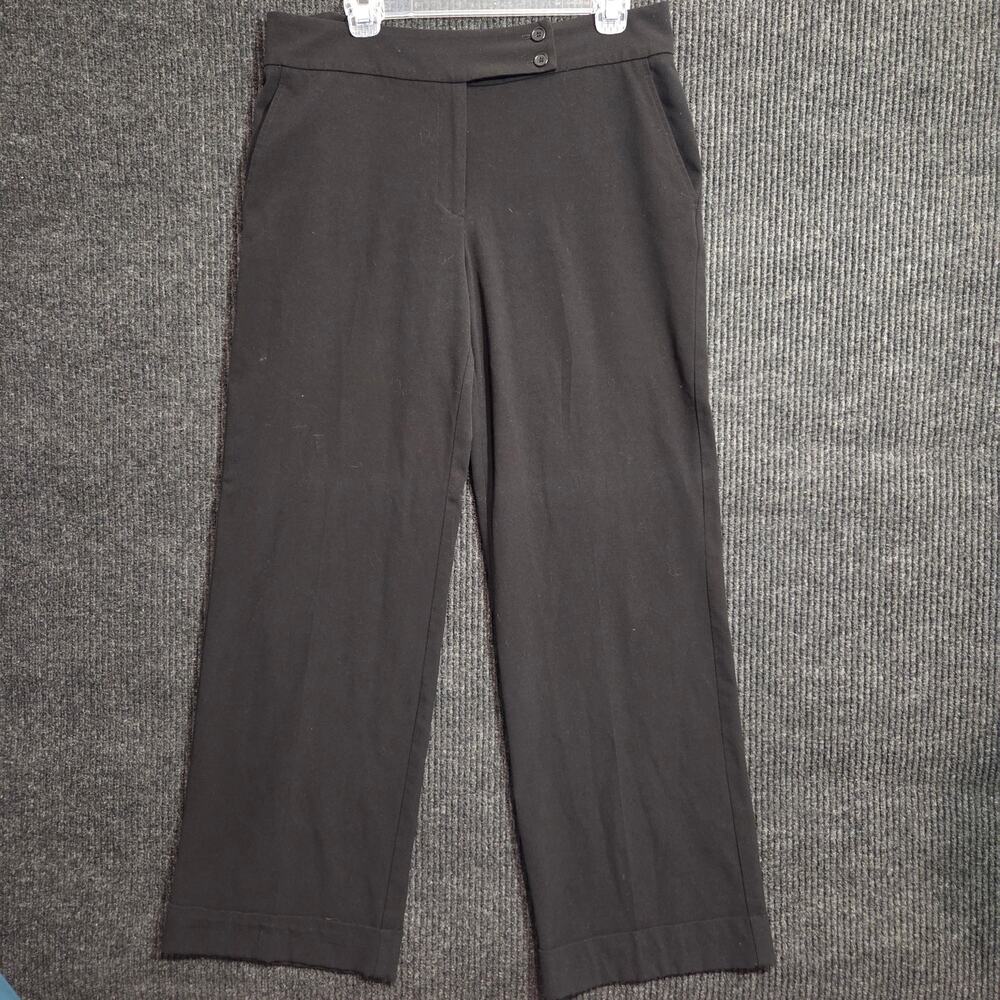 Ninety Black Tailored Trousers Size 10 High Waisted Minimalist Goth Wide Leg